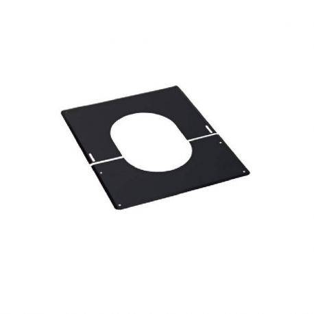 Plaque de finition noir 80/125 Bioten (pente plafond 30° à 45°)